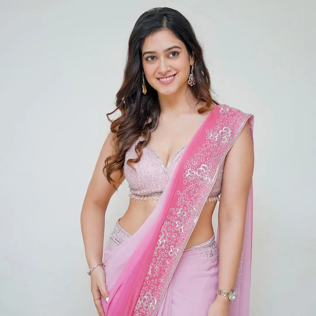 RHEA SACHDEVA PINK SAREE STILLS AT MY SOUTH DIVA CALENDAR 2024 LAUNCH 1